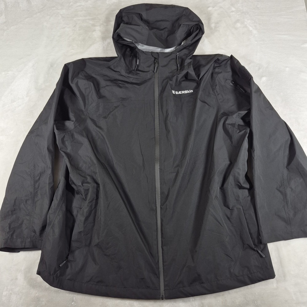 BAERskin Tactical Rain Jacket Women's 2XL XXL Black Waterproof Hoodie Full Zip